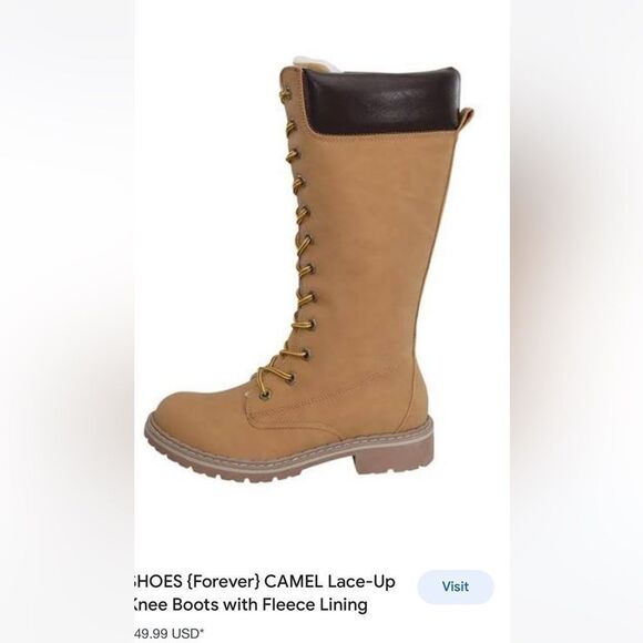 Forever Lace up 6.5 knee boots - Picture 2 of 12